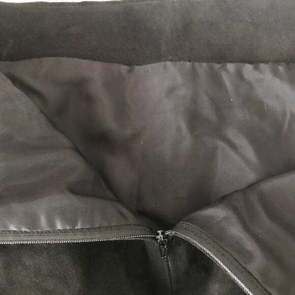 Karen Kane Vintage Y2K 90s Black Suede Leather coastal cowgirl western skirt 12 - Picture 8 of 9